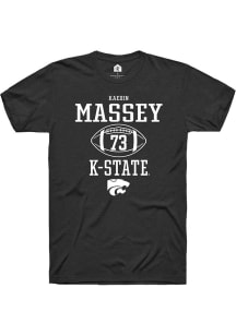 Kaedin Massey  K-State Wildcats Black Rally Football NIL Sport Icon Short Sleeve T Shirt