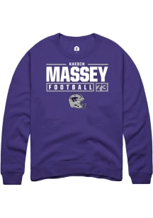 Kaedin Massey  Rally K-State Wildcats Mens Purple Football NIL Stacked Box Long Sleeve Crew Sweats..