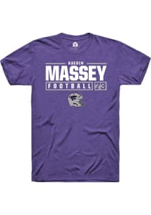 Kaedin Massey  K-State Wildcats Purple Rally Football NIL Stacked Box Short Sleeve T Shirt