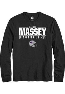 Kaedin Massey  K-State Wildcats Black Rally Football NIL Stacked Box Long Sleeve T Shirt
