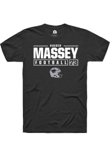 Kaedin Massey  K-State Wildcats Black Rally Football NIL Stacked Box Short Sleeve T Shirt