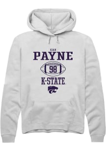 Kian Payne  Rally K-State Wildcats Mens White Football NIL Sport Icon Long Sleeve Hoodie