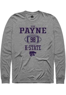 Kian Payne  K-State Wildcats Graphite Rally Football NIL Sport Icon Long Sleeve T Shirt