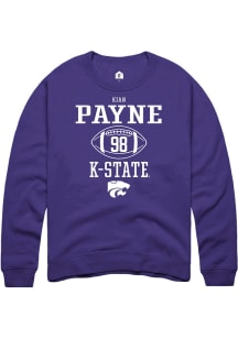 Kian Payne  Rally K-State Wildcats Mens Purple Football NIL Sport Icon Long Sleeve Crew Sweatshirt