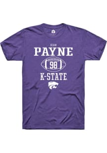 Kian Payne  K-State Wildcats Purple Rally Football NIL Sport Icon Short Sleeve T Shirt