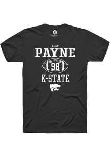 Kian Payne  K-State Wildcats Black Rally Football NIL Sport Icon Short Sleeve T Shirt