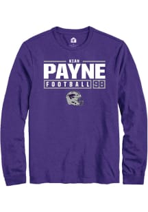 Kian Payne  K-State Wildcats Purple Rally NIL Stacked Box Long Sleeve T Shirt