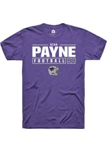 Kian Payne  K-State Wildcats Purple Rally Football NIL Stacked Box Short Sleeve T Shirt