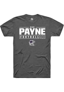 Kian Payne  K-State Wildcats Dark Grey Rally Football NIL Stacked Box Short Sleeve T Shirt