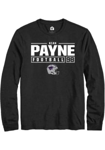Kian Payne  K-State Wildcats Black Rally Football NIL Stacked Box Long Sleeve T Shirt
