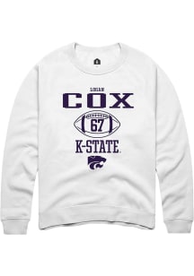 Logan Cox  Rally K-State Wildcats Mens White Football NIL Sport Icon Long Sleeve Crew Sweatshirt