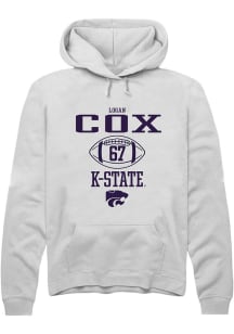 Logan Cox  Rally K-State Wildcats Mens White Football NIL Sport Icon Long Sleeve Hoodie