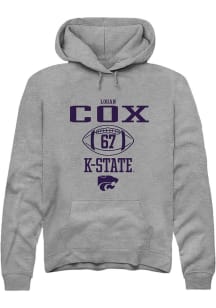 Logan Cox  Rally K-State Wildcats Mens Graphite Football NIL Sport Icon Long Sleeve Hoodie