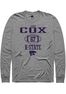 Logan Cox  K-State Wildcats Graphite Rally Football NIL Sport Icon Long Sleeve T Shirt