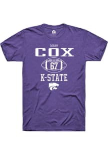 Logan Cox  K-State Wildcats Purple Rally Football NIL Sport Icon Short Sleeve T Shirt