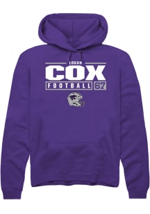Logan Cox  Rally K-State Wildcats Mens Purple Football NIL Stacked Box Long Sleeve Hoodie