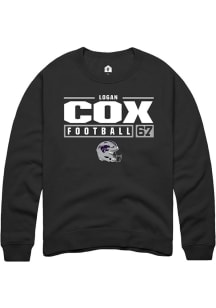 Logan Cox  Rally K-State Wildcats Mens Black Football NIL Stacked Box Long Sleeve Crew Sweatshirt
