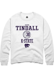 Tatum Tindall  Rally K-State Wildcats Mens White NIL Sport Icon Long Sleeve Crew Sweatshirt