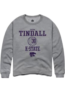 Tatum Tindall  Rally K-State Wildcats Mens Graphite NIL Sport Icon Long Sleeve Crew Sweatshirt