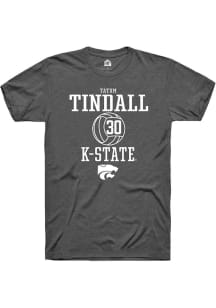 Tatum Tindall  K-State Wildcats Dark Grey Rally NIL Sport Icon Short Sleeve T Shirt