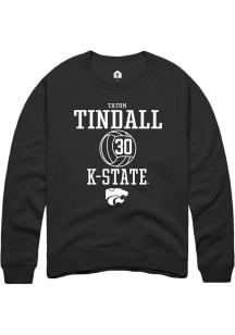 Tatum Tindall  Rally K-State Wildcats Mens Black NIL Sport Icon Long Sleeve Crew Sweatshirt
