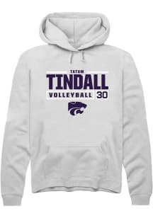 Tatum Tindall  Rally K-State Wildcats Mens White NIL Stacked Box Long Sleeve Hoodie