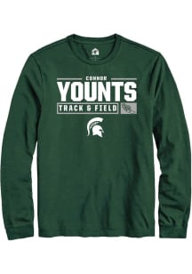 Connor Younts  Michigan State Spartans Green Rally NIL Stacked Box Long Sleeve T Shirt