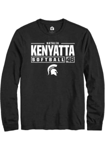Natalia Kenyatta  Michigan State Spartans Black Rally NIL Stacked Box Long Sleeve T Shirt