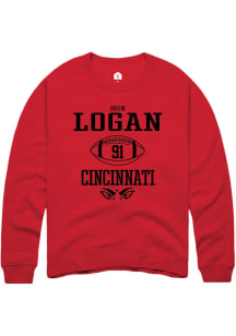Drew Logan  Rally Cincinnati Bearcats Mens Red NIL Sport Icon Long Sleeve Crew Sweatshirt