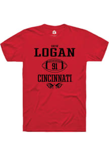Drew Logan  Cincinnati Bearcats Red Rally NIL Sport Icon Short Sleeve T Shirt