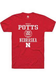 Natalie Potts  Nebraska Cornhuskers Red Rally NIL Sport Icon Short Sleeve T Shirt