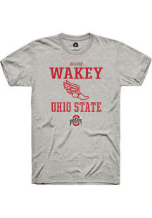 Braden Wakey  Ohio State Buckeyes Ash Rally NIL Sport Icon Short Sleeve T Shirt