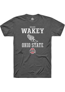 Braden Wakey  Ohio State Buckeyes Dark Grey Rally NIL Sport Icon Short Sleeve T Shirt