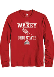 Braden Wakey  Ohio State Buckeyes Red Rally NIL Sport Icon Long Sleeve T Shirt