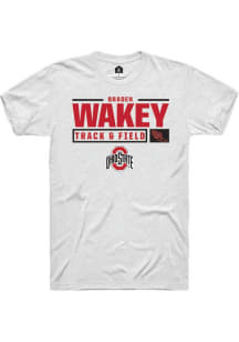 Braden Wakey  Ohio State Buckeyes White Rally NIL Stacked Box Short Sleeve T Shirt