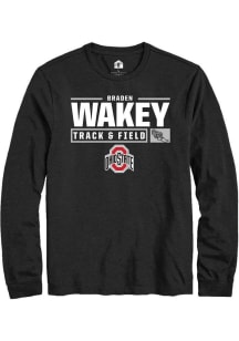 Braden Wakey  Ohio State Buckeyes Black Rally NIL Stacked Box Long Sleeve T Shirt