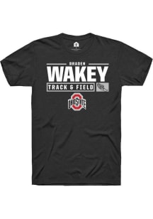 Braden Wakey  Ohio State Buckeyes Black Rally NIL Stacked Box Short Sleeve T Shirt
