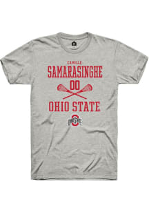 Camille Samarasinghe  Ohio State Buckeyes Ash Rally NIL Sport Icon Short Sleeve T Shirt