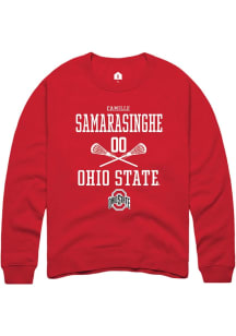 Camille Samarasinghe  Rally Ohio State Buckeyes Mens Red NIL Sport Icon Long Sleeve Crew Sweatshir..