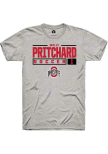 Molly Pritchard  Ohio State Buckeyes Ash Rally NIL Stacked Box Short Sleeve T Shirt