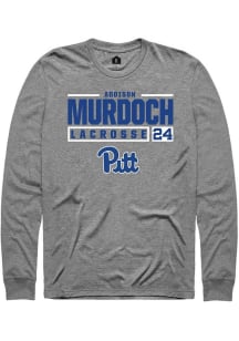 Addison Murdoch  Pitt Panthers Graphite Rally NIL Stacked Box Long Sleeve T Shirt