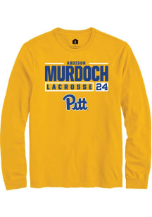 Addison Murdoch  Pitt Panthers Gold Rally NIL Stacked Box Long Sleeve T Shirt
