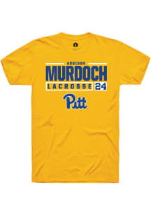 Addison Murdoch  Pitt Panthers Gold Rally NIL Stacked Box Short Sleeve T Shirt