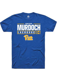 Addison Murdoch  Pitt Panthers Blue Rally NIL Stacked Box Short Sleeve T Shirt