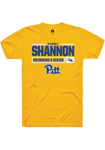 Kimmy Shannon  Pitt Panthers Gold Rally NIL Stacked Box Short Sleeve T Shirt