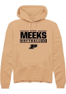 Alivia Meeks  Rally Purdue Boilermakers Mens Gold NIL Stacked Box Long Sleeve Hoodie