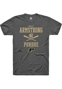 Ansley Armstrong  Purdue Boilermakers Dark Grey Rally NIL Sport Icon Short Sleeve T Shirt