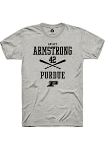 Ansley Armstrong  Purdue Boilermakers Ash Rally NIL Sport Icon Short Sleeve T Shirt