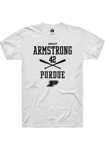 Ansley Armstrong  Purdue Boilermakers White Rally NIL Sport Icon Short Sleeve T Shirt