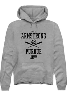 Ansley Armstrong  Rally Purdue Boilermakers Mens Graphite NIL Sport Icon Long Sleeve Hoodie